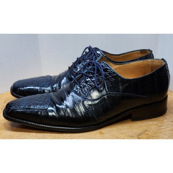David Eden Navy 12 Crocodile/eel pattern EUC main image 7